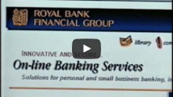 USWeb Royal Bank Case Study video thumbnail words read; Royal Bank Financial Group, Innovative and Secure On-Line Banking Services, Solution for Personal and Small Business Banking.